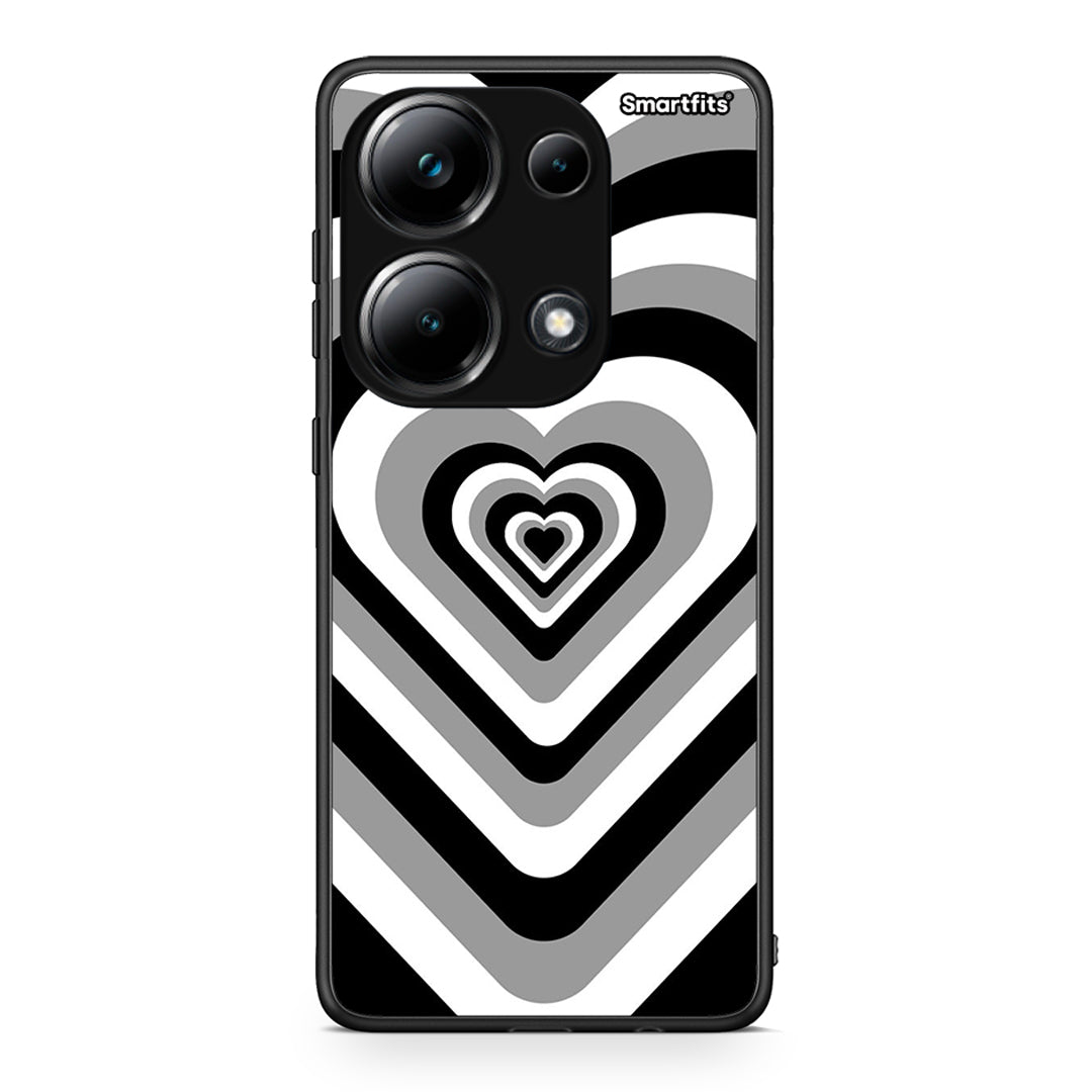 Xiaomi Poco M6 Pro Black Hearts θήκη από τη Smartfits με σχέδιο στο πίσω μέρος και μαύρο περίβλημα | Smartphone case with colorful back and black bezels by Smartfits