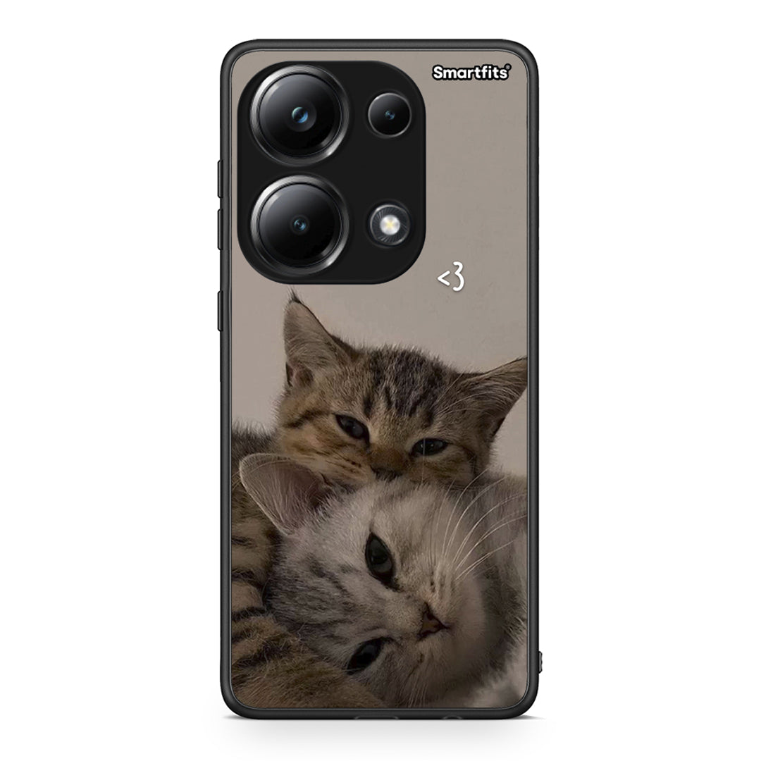 Xiaomi Poco M6 Pro Cats In Love Θήκη από τη Smartfits με σχέδιο στο πίσω μέρος και μαύρο περίβλημα | Smartphone case with colorful back and black bezels by Smartfits