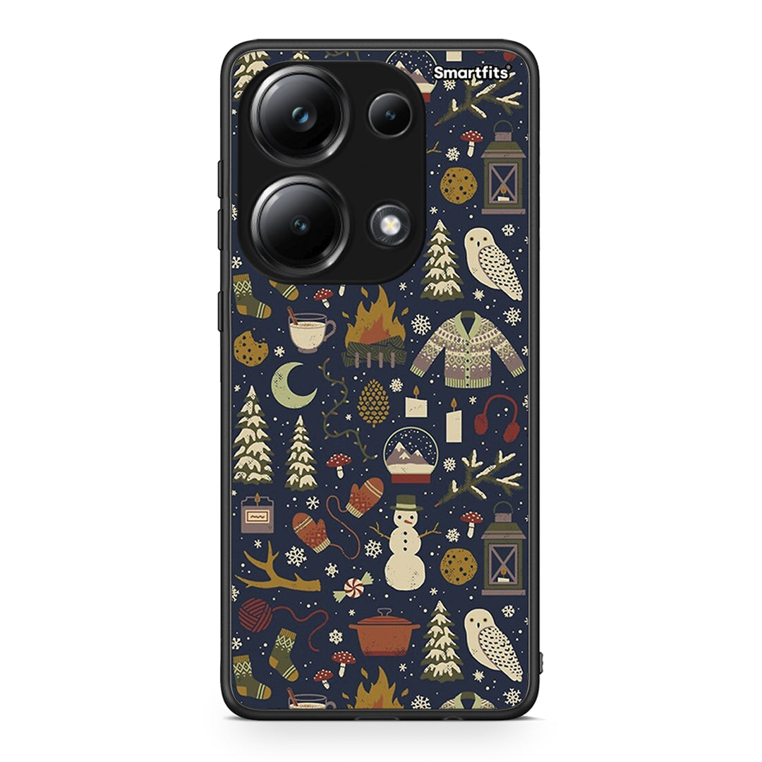 Xiaomi Poco M6 Pro Christmas Elements θήκη από τη Smartfits με σχέδιο στο πίσω μέρος και μαύρο περίβλημα | Smartphone case with colorful back and black bezels by Smartfits