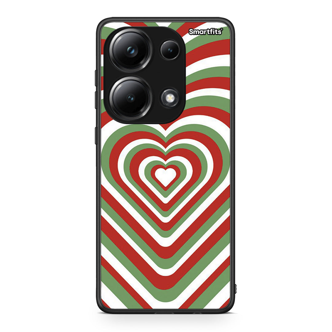 Xiaomi Poco M6 Pro Christmas Hearts θήκη από τη Smartfits με σχέδιο στο πίσω μέρος και μαύρο περίβλημα | Smartphone case with colorful back and black bezels by Smartfits