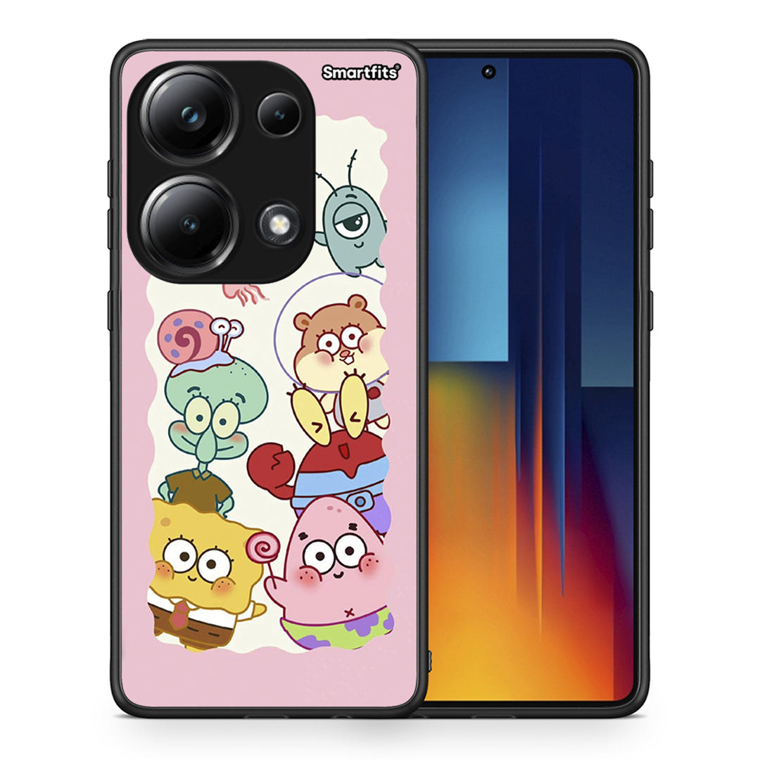 Θήκη Xiaomi Redmi Note 13 Pro 4G Cute Companion από τη Smartfits με σχέδιο στο πίσω μέρος και μαύρο περίβλημα | Xiaomi Redmi Note 13 Pro 4G Cute Companion case with colorful back and black bezels