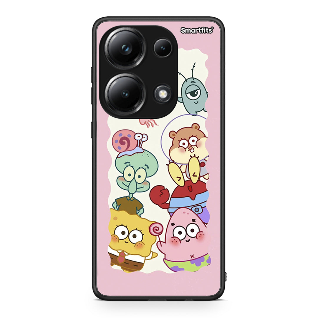 Xiaomi Redmi Note 13 Pro 4G Cute Companion θήκη από τη Smartfits με σχέδιο στο πίσω μέρος και μαύρο περίβλημα | Smartphone case with colorful back and black bezels by Smartfits