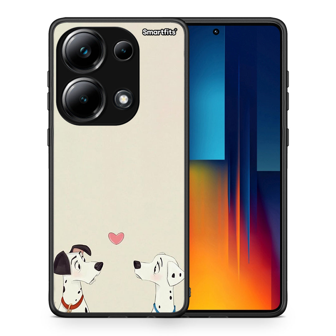 Θήκη Xiaomi Poco M6 Pro Dalmatians Love από τη Smartfits με σχέδιο στο πίσω μέρος και μαύρο περίβλημα | Xiaomi Poco M6 Pro Dalmatians Love case with colorful back and black bezels