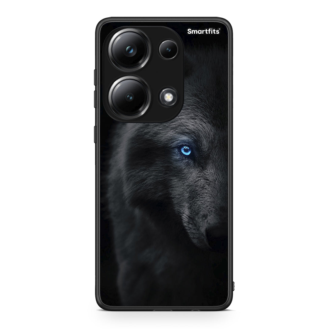 Xiaomi Poco M6 Pro Dark Wolf θήκη από τη Smartfits με σχέδιο στο πίσω μέρος και μαύρο περίβλημα | Smartphone case with colorful back and black bezels by Smartfits