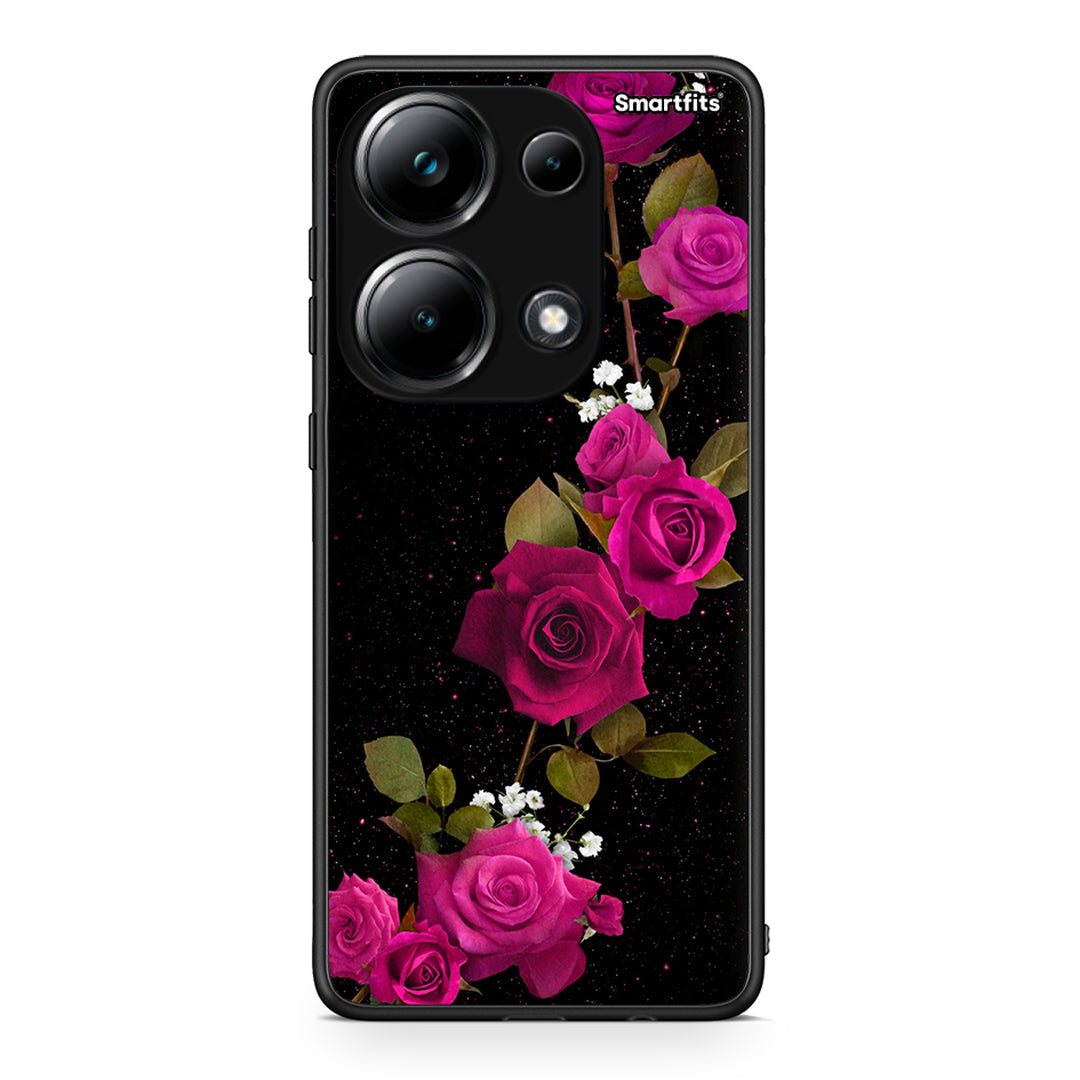 4 - Xiaomi Poco M6 Pro Red Roses Flower case, cover, bumper