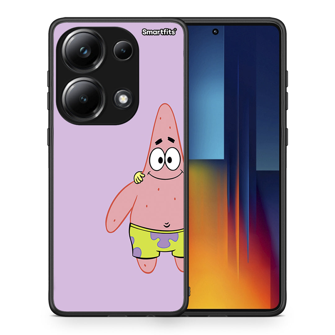 Θήκη Xiaomi Poco M6 Pro Friends Patrick από τη Smartfits με σχέδιο στο πίσω μέρος και μαύρο περίβλημα | Xiaomi Poco M6 Pro Friends Patrick case with colorful back and black bezels