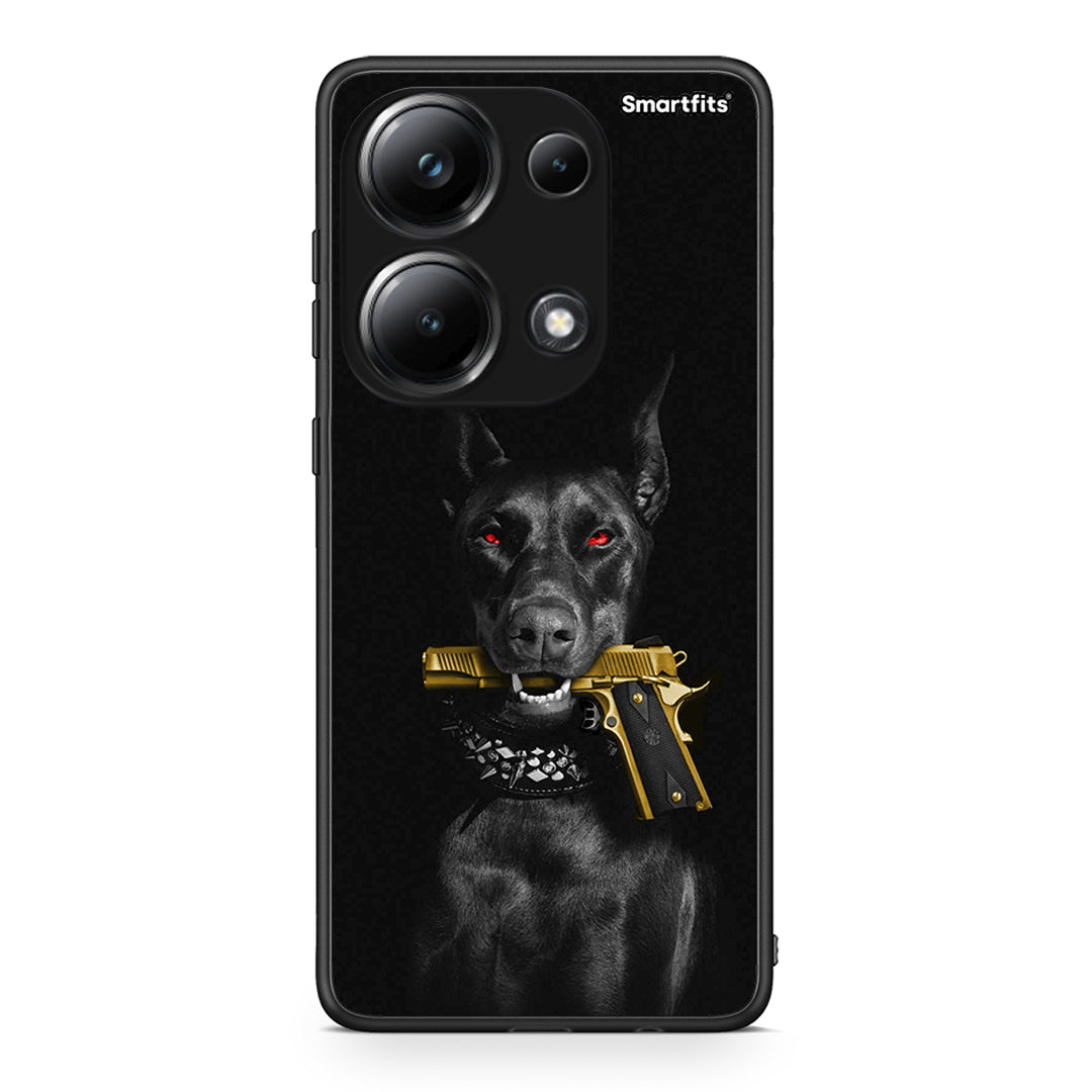 Xiaomi Poco M6 Pro Golden Gun Θήκη Αγίου Βαλεντίνου από τη Smartfits με σχέδιο στο πίσω μέρος και μαύρο περίβλημα | Smartphone case with colorful back and black bezels by Smartfits