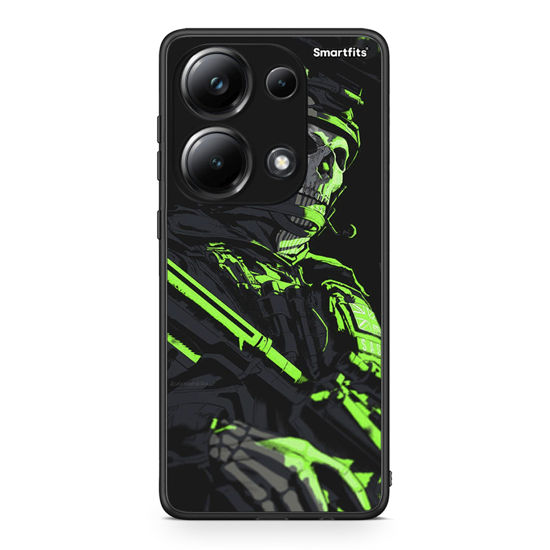 Xiaomi Poco M6 Pro Green Soldier Θήκη Αγίου Βαλεντίνου από τη Smartfits με σχέδιο στο πίσω μέρος και μαύρο περίβλημα | Smartphone case with colorful back and black bezels by Smartfits