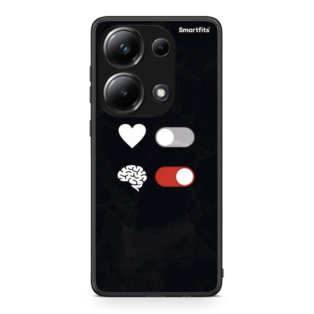 Xiaomi Poco M6 Pro Heart Vs Brain Θήκη Αγίου Βαλεντίνου από τη Smartfits με σχέδιο στο πίσω μέρος και μαύρο περίβλημα | Smartphone case with colorful back and black bezels by Smartfits