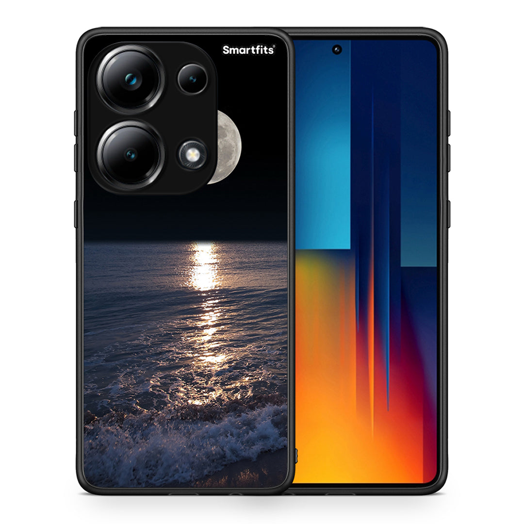 Θήκη Xiaomi Poco M6 Pro Moon Landscape από τη Smartfits με σχέδιο στο πίσω μέρος και μαύρο περίβλημα | Xiaomi Poco M6 Pro Moon Landscape case with colorful back and black bezels