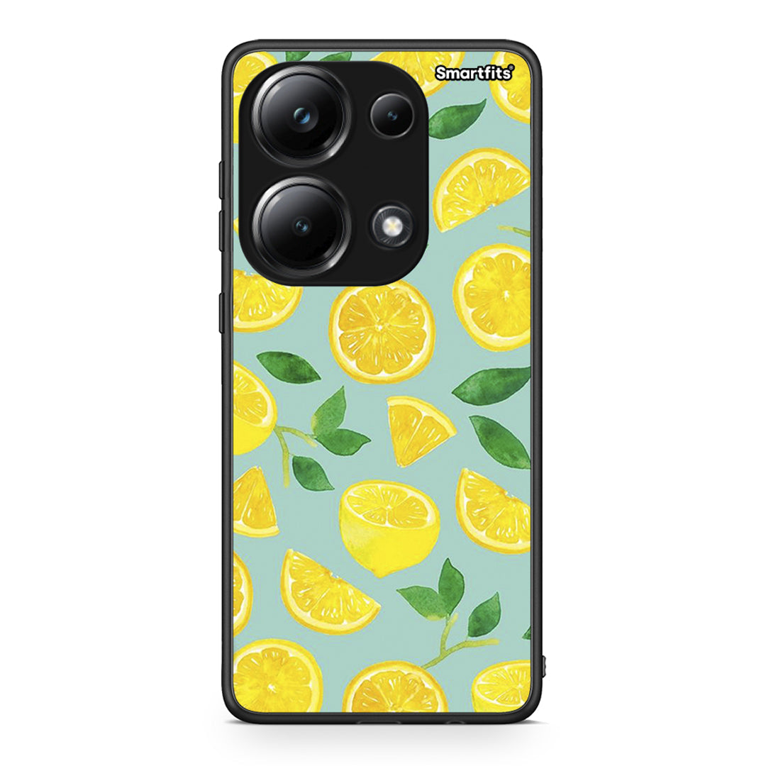 Xiaomi Poco M6 Pro Lemons θήκη από τη Smartfits με σχέδιο στο πίσω μέρος και μαύρο περίβλημα | Smartphone case with colorful back and black bezels by Smartfits