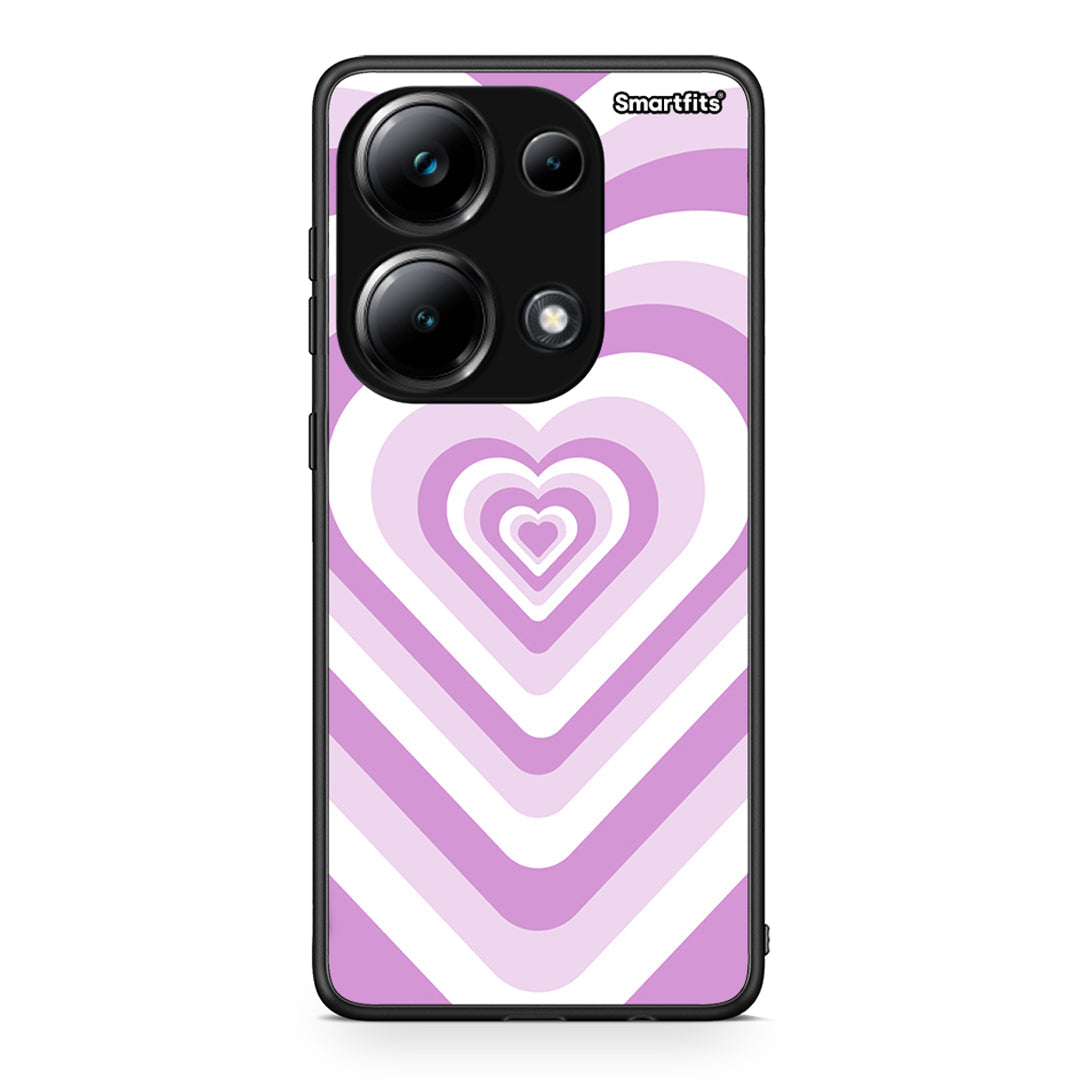 Xiaomi Poco M6 Pro Lilac Hearts θήκη από τη Smartfits με σχέδιο στο πίσω μέρος και μαύρο περίβλημα | Smartphone case with colorful back and black bezels by Smartfits