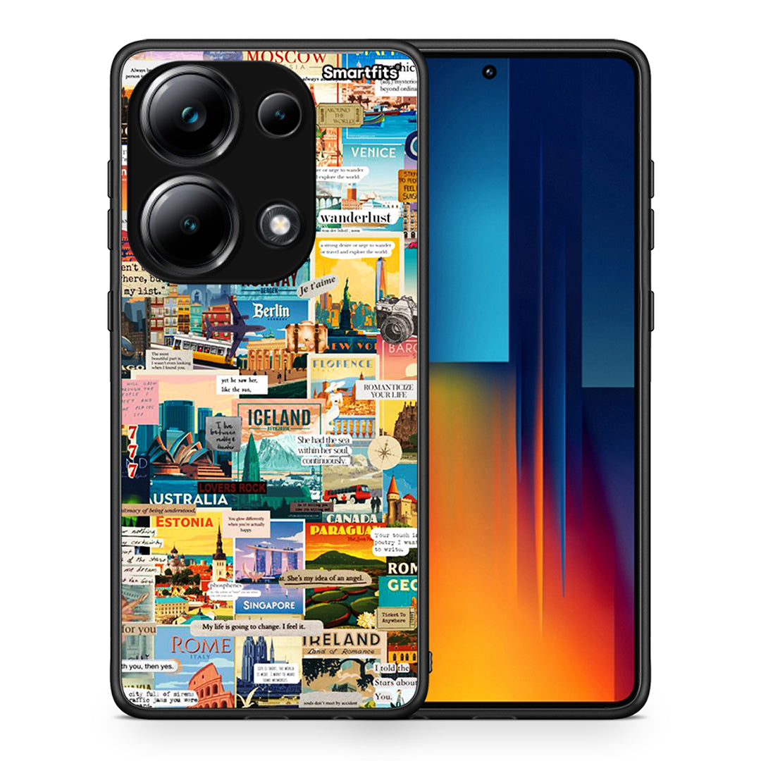 Θήκη Xiaomi Poco M6 Pro Live To Travel από τη Smartfits με σχέδιο στο πίσω μέρος και μαύρο περίβλημα | Xiaomi Poco M6 Pro Live To Travel case with colorful back and black bezels