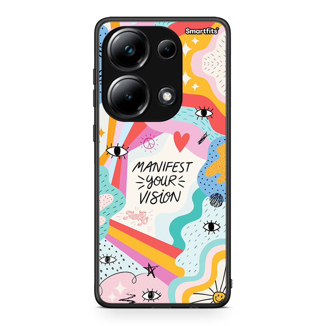Xiaomi Redmi Note 13 Pro 4G Manifest Your Vision θήκη από τη Smartfits με σχέδιο στο πίσω μέρος και μαύρο περίβλημα | Smartphone case with colorful back and black bezels by Smartfits