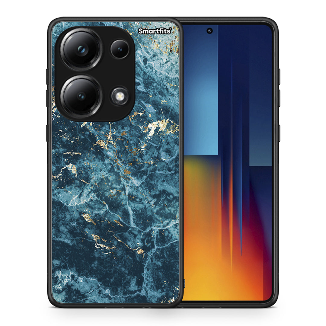 Θήκη Xiaomi Poco M6 Pro Marble Blue από τη Smartfits με σχέδιο στο πίσω μέρος και μαύρο περίβλημα | Xiaomi Poco M6 Pro Marble Blue case with colorful back and black bezels