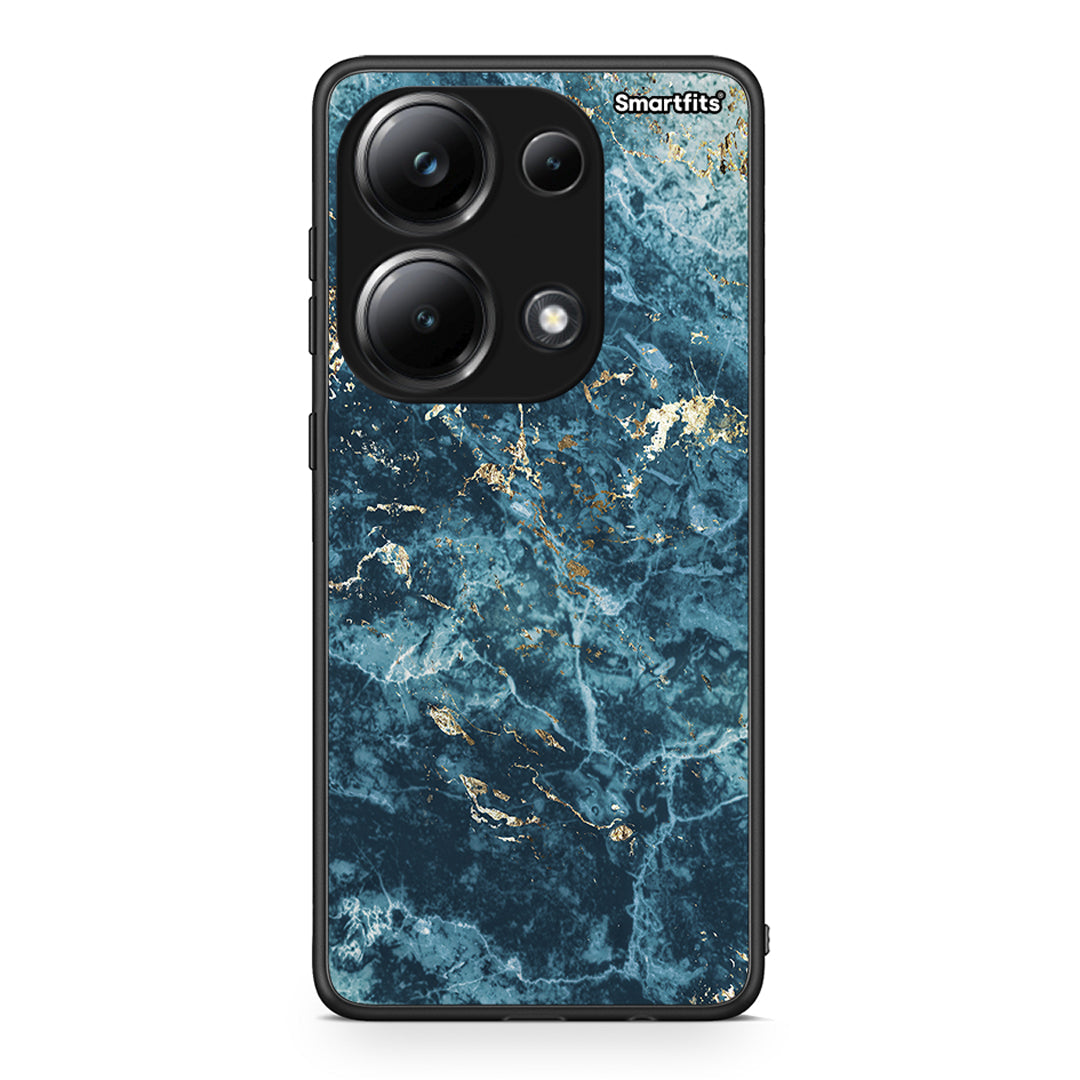 Xiaomi Poco M6 Pro Marble Blue θήκη από τη Smartfits με σχέδιο στο πίσω μέρος και μαύρο περίβλημα | Smartphone case with colorful back and black bezels by Smartfits