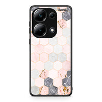 Thumbnail for 4 - Xiaomi Poco M6 Pro Hexagon Pink Marble case, cover, bumper