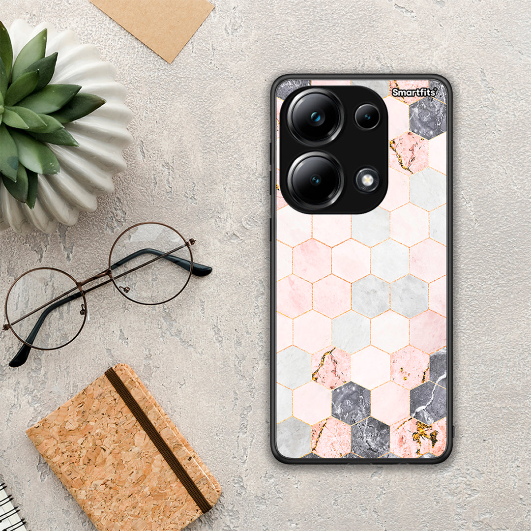 Marble Hexagon Pink - Xiaomi Poco M6 Pro case