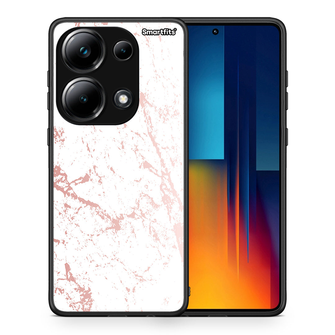 Θήκη Xiaomi Poco M6 Pro Pink Splash Marble από τη Smartfits με σχέδιο στο πίσω μέρος και μαύρο περίβλημα | Xiaomi Poco M6 Pro Pink Splash Marble case with colorful back and black bezels