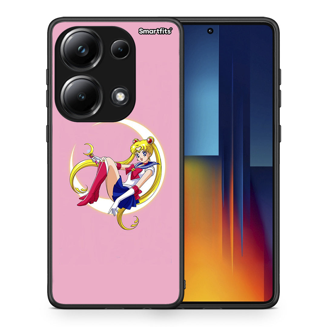 Θήκη Xiaomi Poco M6 Pro Moon Girl από τη Smartfits με σχέδιο στο πίσω μέρος και μαύρο περίβλημα | Xiaomi Poco M6 Pro Moon Girl case with colorful back and black bezels