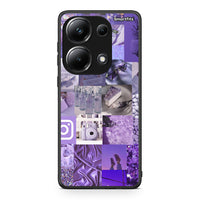 Thumbnail for Xiaomi Redmi Note 13 Pro 4G Purple Aesthetic Collage θήκη από τη Smartfits με σχέδιο στο πίσω μέρος και μαύρο περίβλημα | Smartphone case with colorful back and black bezels by Smartfits