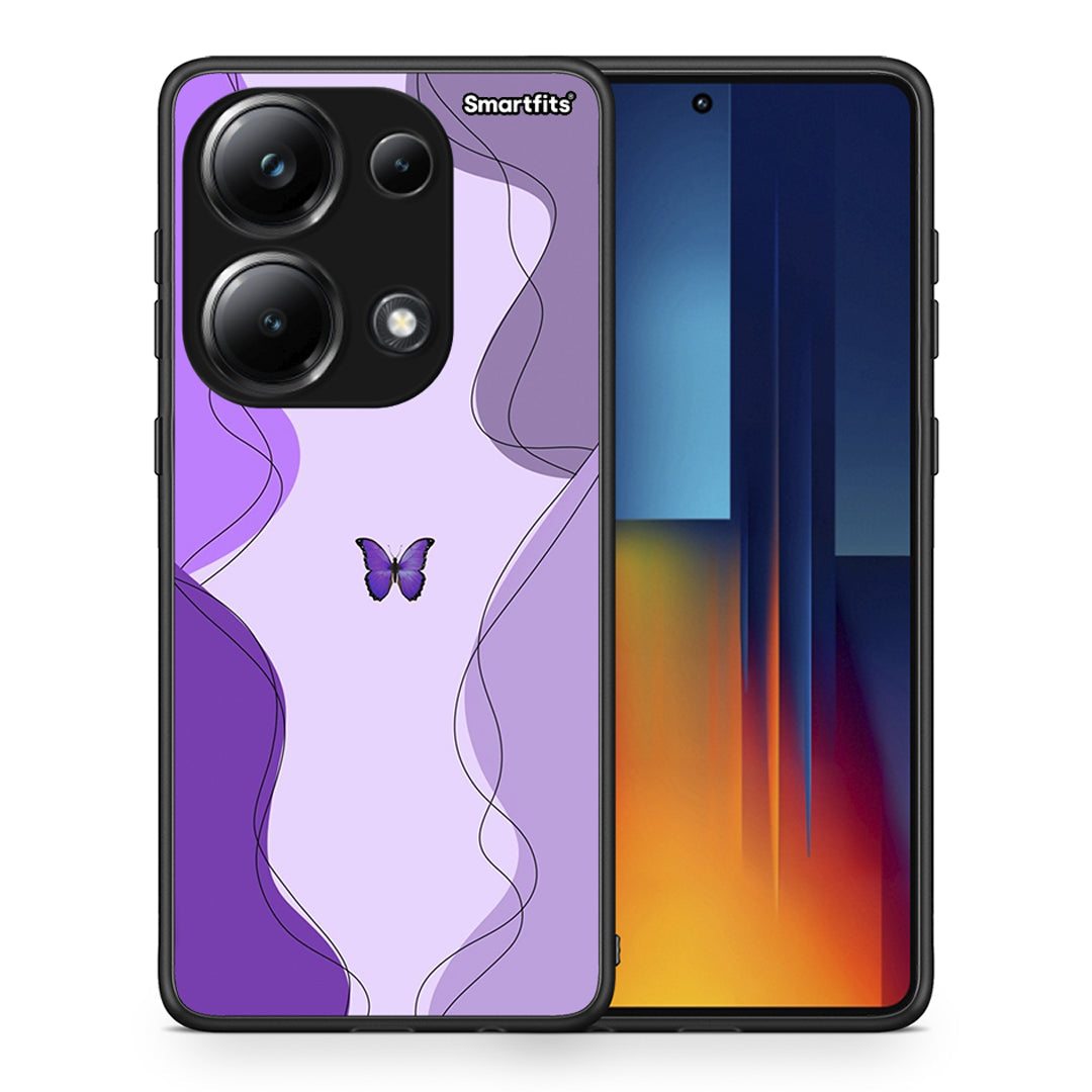 Purple Mariposa - Xiaomi Redmi Note 13 Pro 4G θήκη