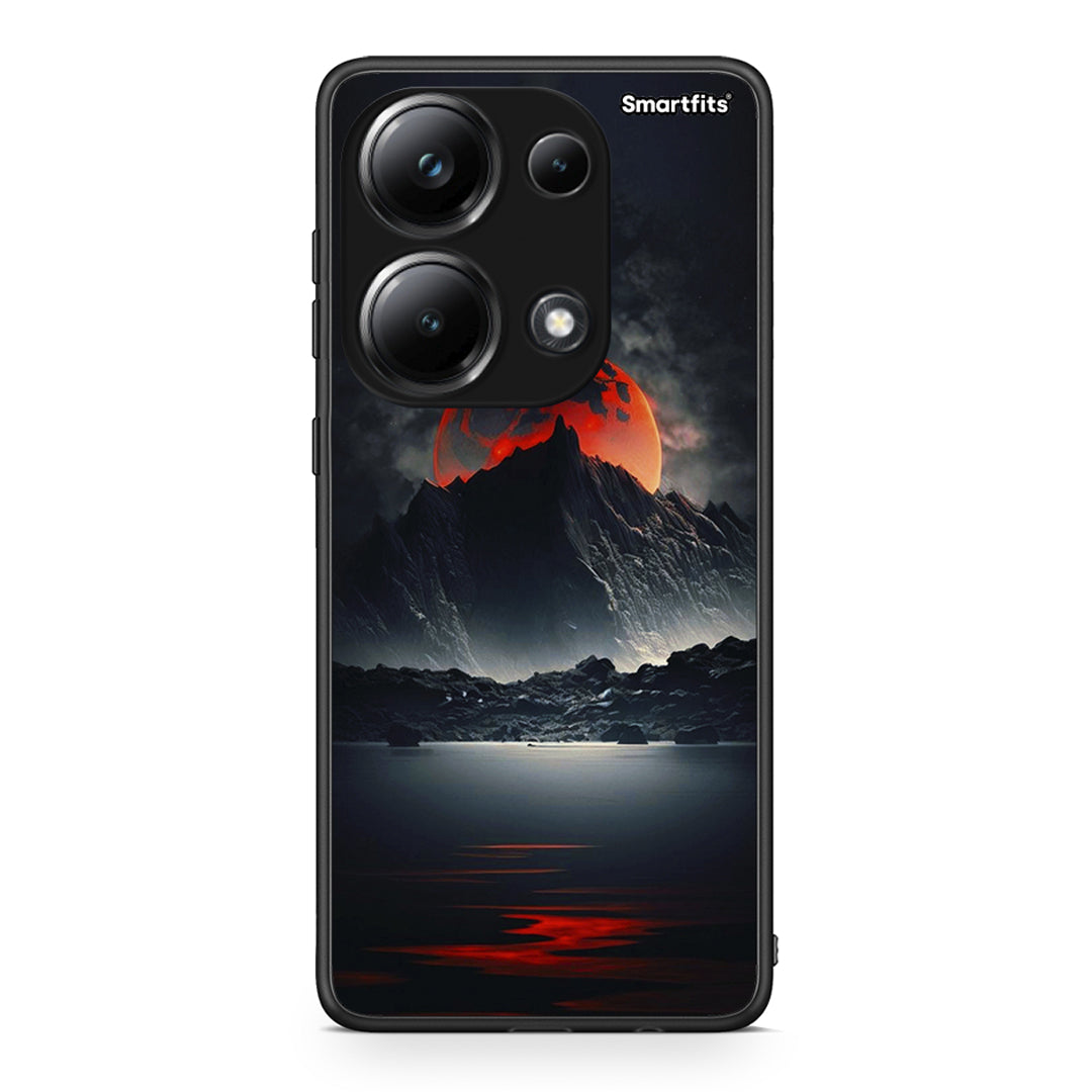 Xiaomi Redmi Note 13 Pro 4G Red Full Moon θήκη από τη Smartfits με σχέδιο στο πίσω μέρος και μαύρο περίβλημα | Smartphone case with colorful back and black bezels by Smartfits