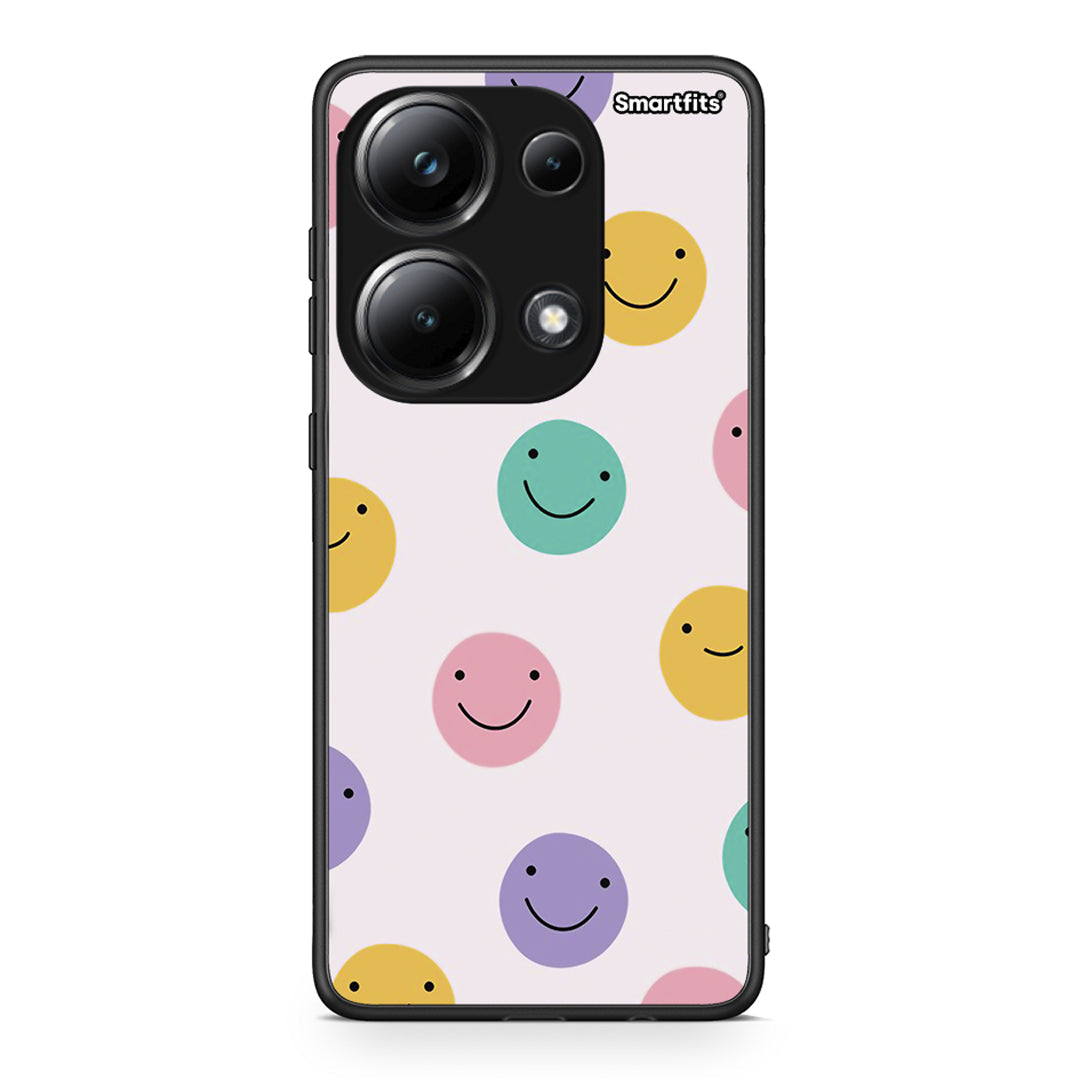 Xiaomi Poco M6 Pro Smiley Faces θήκη από τη Smartfits με σχέδιο στο πίσω μέρος και μαύρο περίβλημα | Smartphone case with colorful back and black bezels by Smartfits