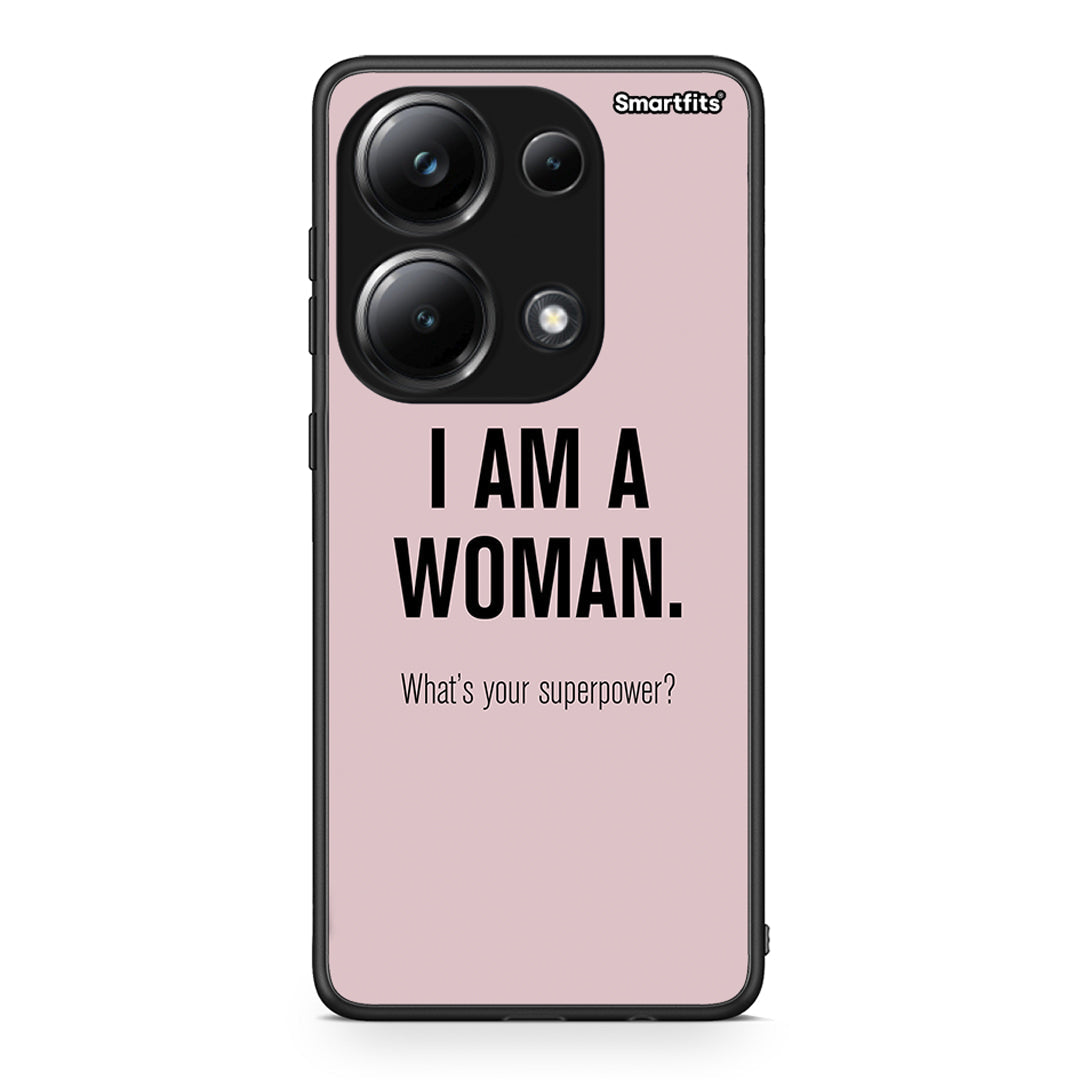 Xiaomi Poco M6 Pro Superpower Woman θήκη από τη Smartfits με σχέδιο στο πίσω μέρος και μαύρο περίβλημα | Smartphone case with colorful back and black bezels by Smartfits