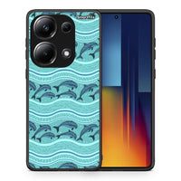 Thumbnail for Θήκη Xiaomi Redmi Note 13 Pro 4G Swimming Dolphins από τη Smartfits με σχέδιο στο πίσω μέρος και μαύρο περίβλημα | Xiaomi Redmi Note 13 Pro 4G Swimming Dolphins case with colorful back and black bezels