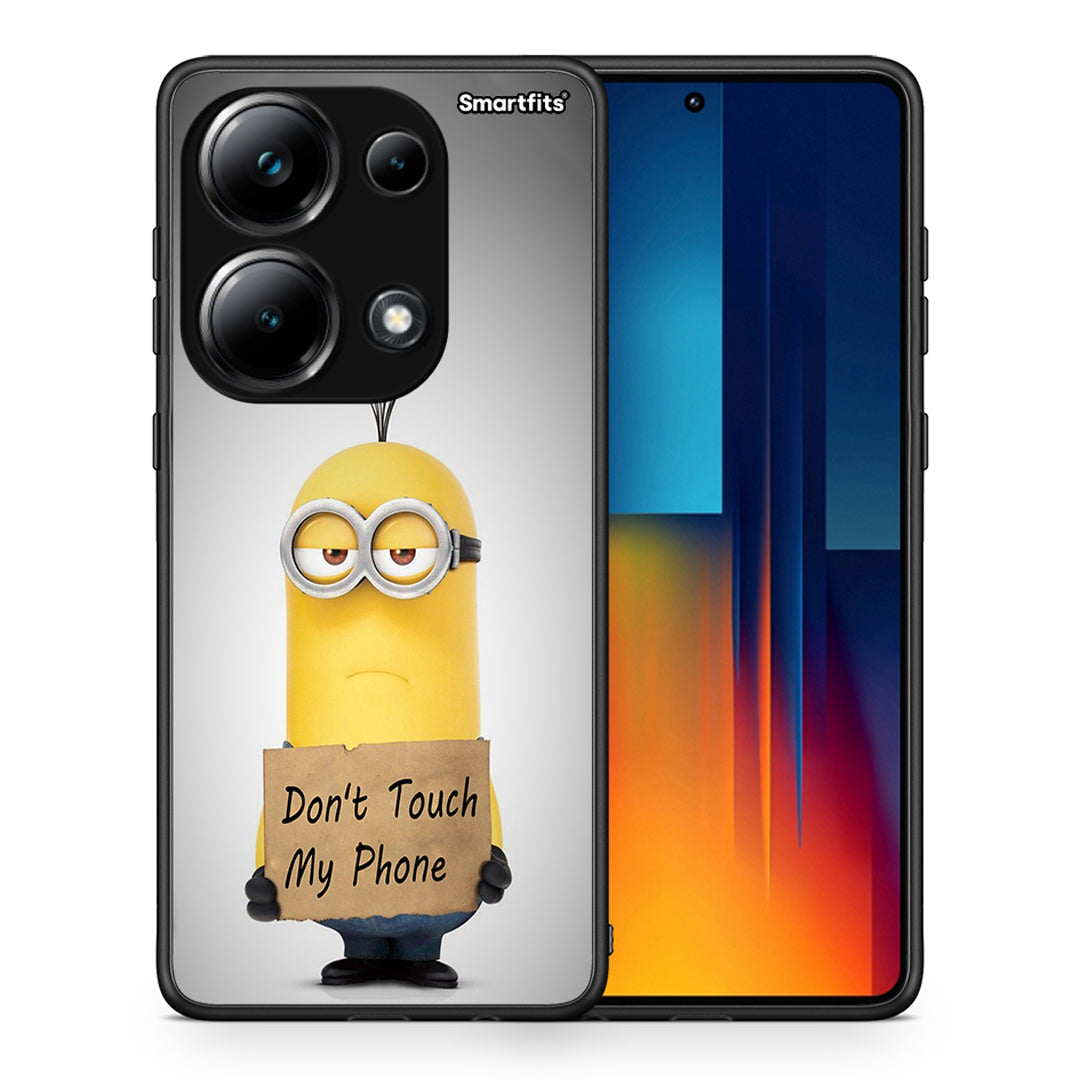 Θήκη Xiaomi Poco M6 Pro Minion Text από τη Smartfits με σχέδιο στο πίσω μέρος και μαύρο περίβλημα | Xiaomi Poco M6 Pro Minion Text case with colorful back and black bezels