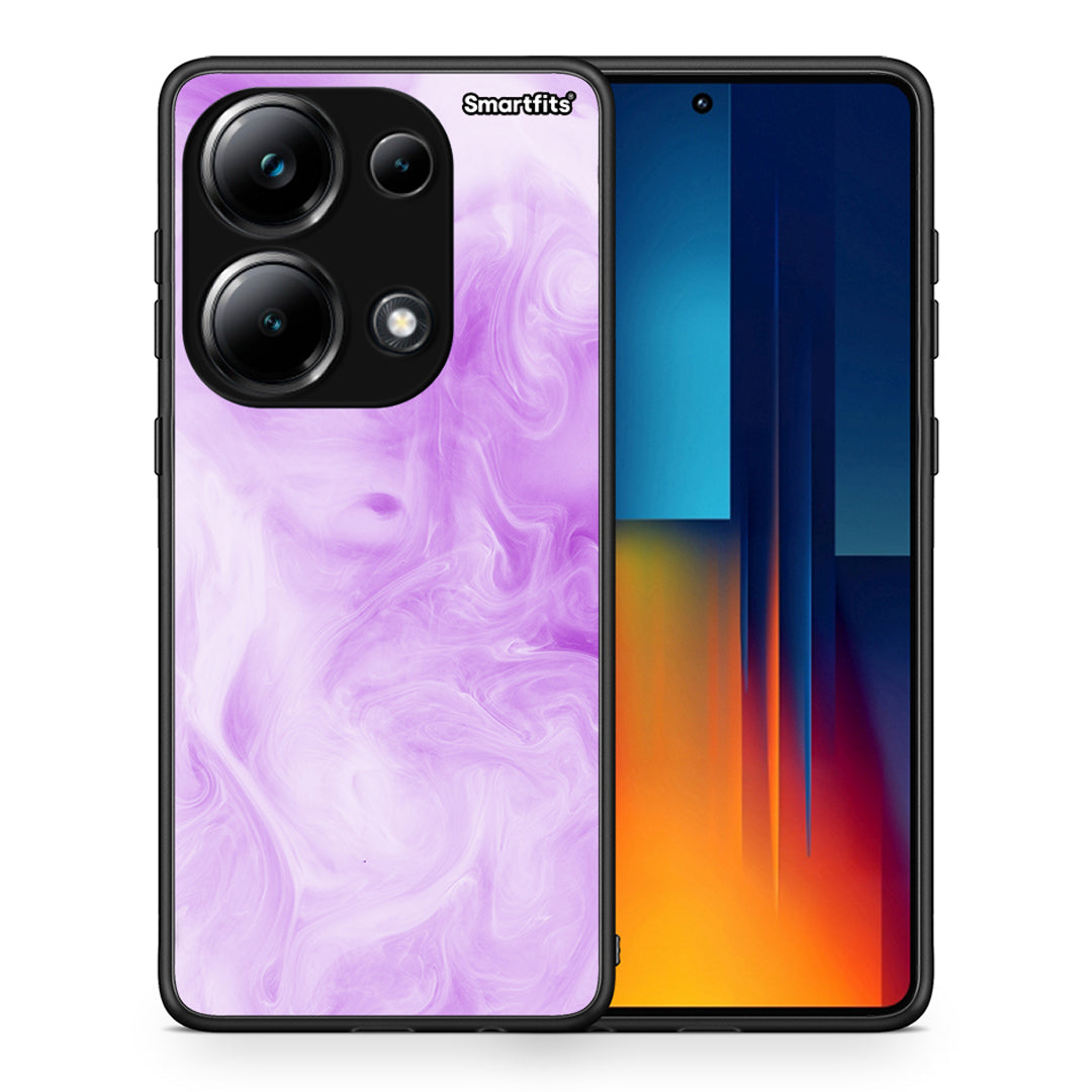 Θήκη Xiaomi Poco M6 Pro Lavender Watercolor από τη Smartfits με σχέδιο στο πίσω μέρος και μαύρο περίβλημα | Xiaomi Poco M6 Pro Lavender Watercolor case with colorful back and black bezels