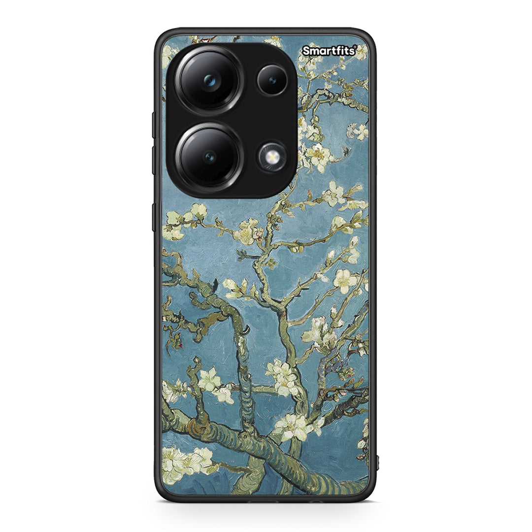 Xiaomi Poco M6 Pro White Blossoms θήκη από τη Smartfits με σχέδιο στο πίσω μέρος και μαύρο περίβλημα | Smartphone case with colorful back and black bezels by Smartfits