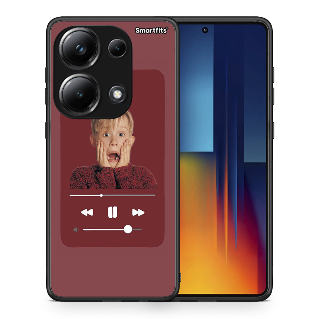 Θήκη Xiaomi Poco M6 Pro Xmas Alone Music από τη Smartfits με σχέδιο στο πίσω μέρος και μαύρο περίβλημα | Xiaomi Poco M6 Pro Xmas Alone Music case with colorful back and black bezels