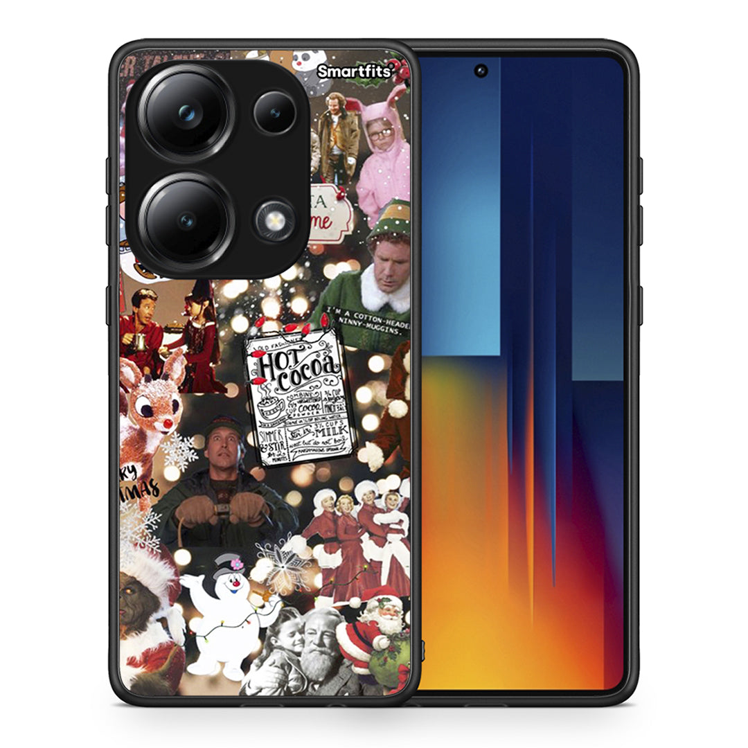 Θήκη Xiaomi Redmi Note 13 Pro 4G Xmas Movies από τη Smartfits με σχέδιο στο πίσω μέρος και μαύρο περίβλημα | Xiaomi Redmi Note 13 Pro 4G Xmas Movies case with colorful back and black bezels