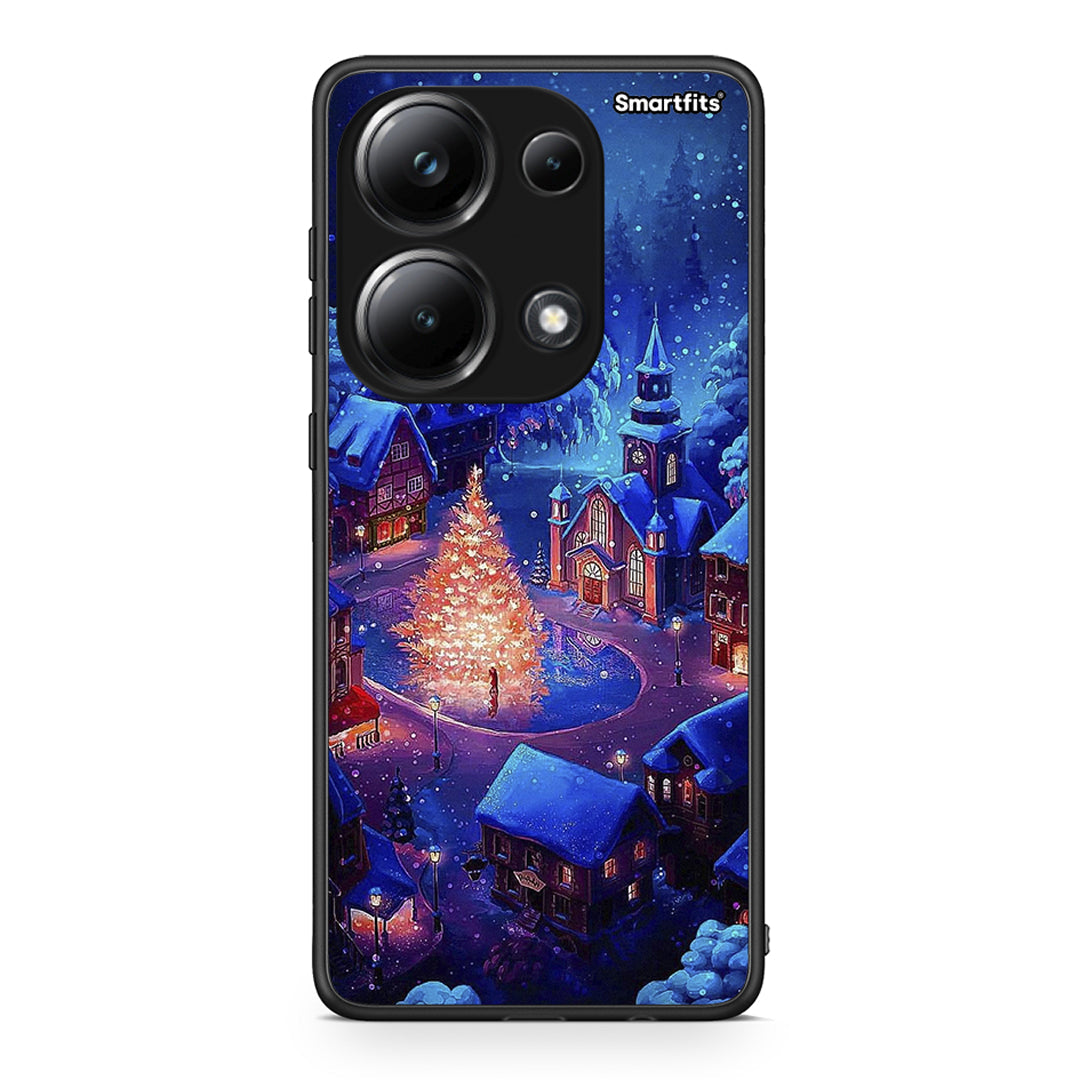 Xiaomi Redmi Note 13 Pro 4G Xmas Village θήκη από τη Smartfits με σχέδιο στο πίσω μέρος και μαύρο περίβλημα | Smartphone case with colorful back and black bezels by Smartfits