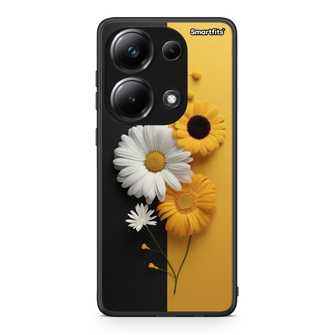 Xiaomi Redmi Note 13 Pro 4G Yellow Daisies θήκη από τη Smartfits με σχέδιο στο πίσω μέρος και μαύρο περίβλημα | Smartphone case with colorful back and black bezels by Smartfits