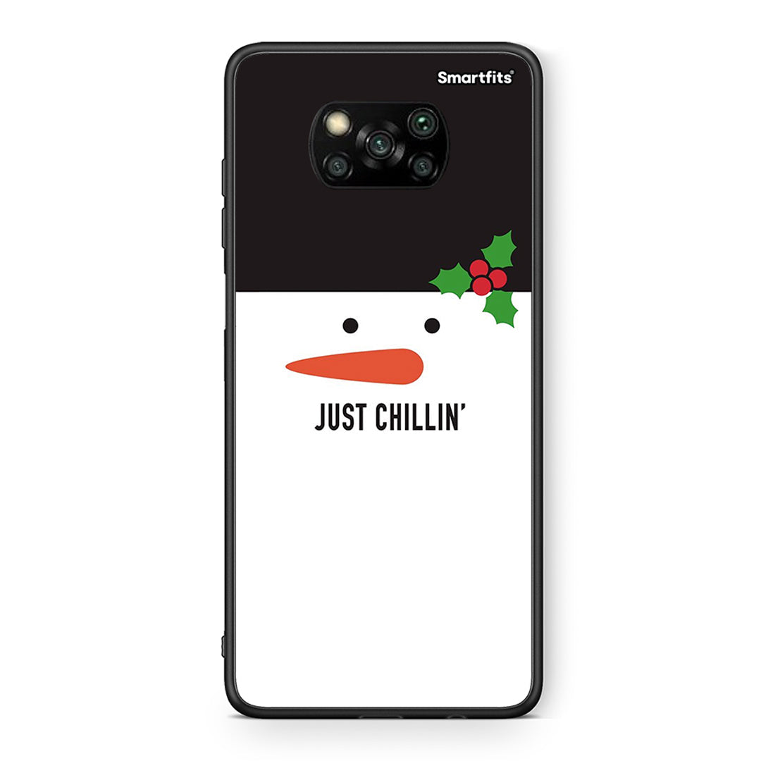 Θήκη Xiaomi Poco X3 Christmas Chillin από τη Smartfits με σχέδιο στο πίσω μέρος και μαύρο περίβλημα | Xiaomi Poco X3 Christmas Chillin case with colorful back and black bezels