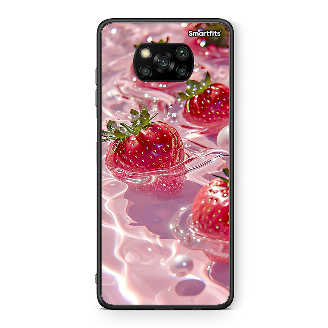 Θήκη Xiaomi Poco X3 Juicy Strawberries από τη Smartfits με σχέδιο στο πίσω μέρος και μαύρο περίβλημα | Xiaomi Poco X3 Juicy Strawberries case with colorful back and black bezels