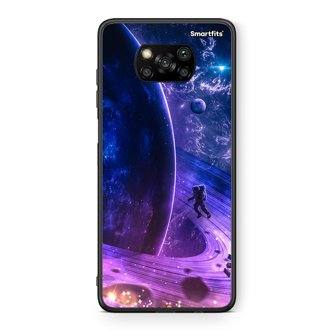 Θήκη Xiaomi Poco X3 Lost Astronaut από τη Smartfits με σχέδιο στο πίσω μέρος και μαύρο περίβλημα | Xiaomi Poco X3 Lost Astronaut case with colorful back and black bezels