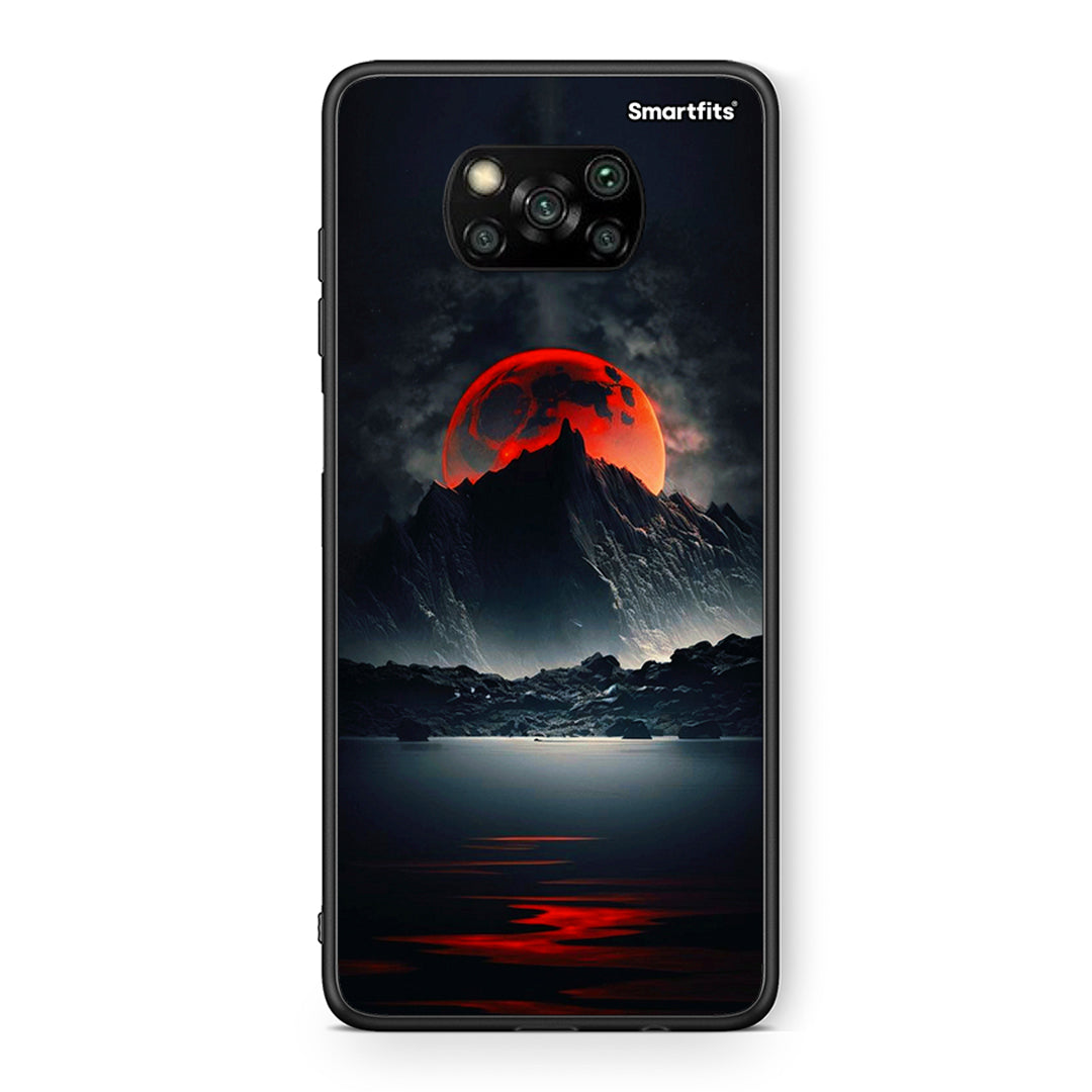 Θήκη Xiaomi Poco X3 Red Full Moon από τη Smartfits με σχέδιο στο πίσω μέρος και μαύρο περίβλημα | Xiaomi Poco X3 Red Full Moon case with colorful back and black bezels