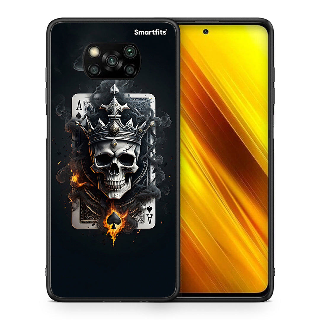 Θήκη Xiaomi Poco X3 Skull King Ace από τη Smartfits με σχέδιο στο πίσω μέρος και μαύρο περίβλημα | Xiaomi Poco X3 Skull King Ace case with colorful back and black bezels