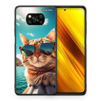 Thumbnail for Θήκη Xiaomi Poco X3 Summer Cat από τη Smartfits με σχέδιο στο πίσω μέρος και μαύρο περίβλημα | Xiaomi Poco X3 Summer Cat case with colorful back and black bezels