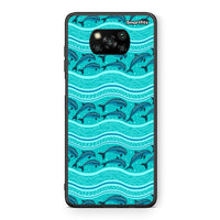 Thumbnail for Θήκη Xiaomi Poco X3 Swimming Dolphins από τη Smartfits με σχέδιο στο πίσω μέρος και μαύρο περίβλημα | Xiaomi Poco X3 Swimming Dolphins case with colorful back and black bezels