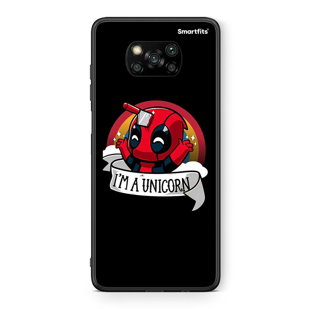 Θήκη Xiaomi Poco X3 Unicorn Deadpool από τη Smartfits με σχέδιο στο πίσω μέρος και μαύρο περίβλημα | Xiaomi Poco X3 Unicorn Deadpool case with colorful back and black bezels