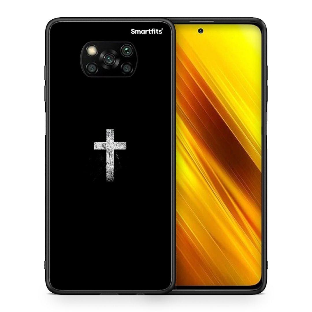 Θήκη Xiaomi Poco X3 White Cross από τη Smartfits με σχέδιο στο πίσω μέρος και μαύρο περίβλημα | Xiaomi Poco X3 White Cross case with colorful back and black bezels