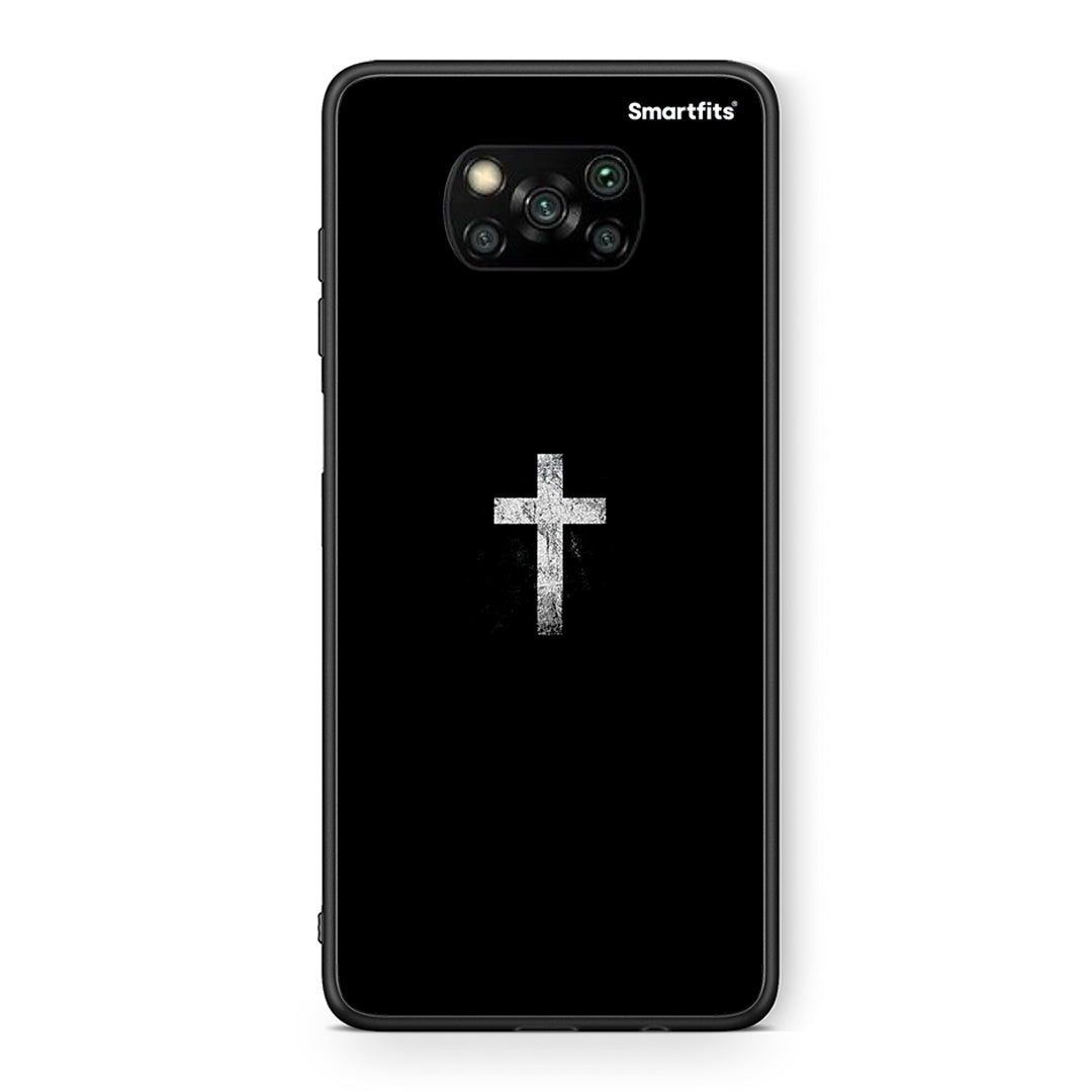 Θήκη Xiaomi Poco X3 White Cross από τη Smartfits με σχέδιο στο πίσω μέρος και μαύρο περίβλημα | Xiaomi Poco X3 White Cross case with colorful back and black bezels