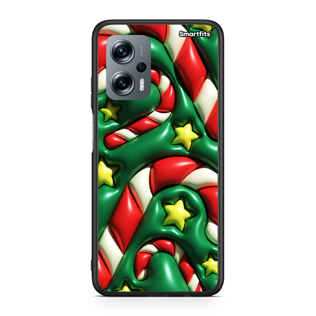 Xiaomi Poco X4 GT Christmas Bubbles θήκη από τη Smartfits με σχέδιο στο πίσω μέρος και μαύρο περίβλημα | Smartphone case with colorful back and black bezels by Smartfits