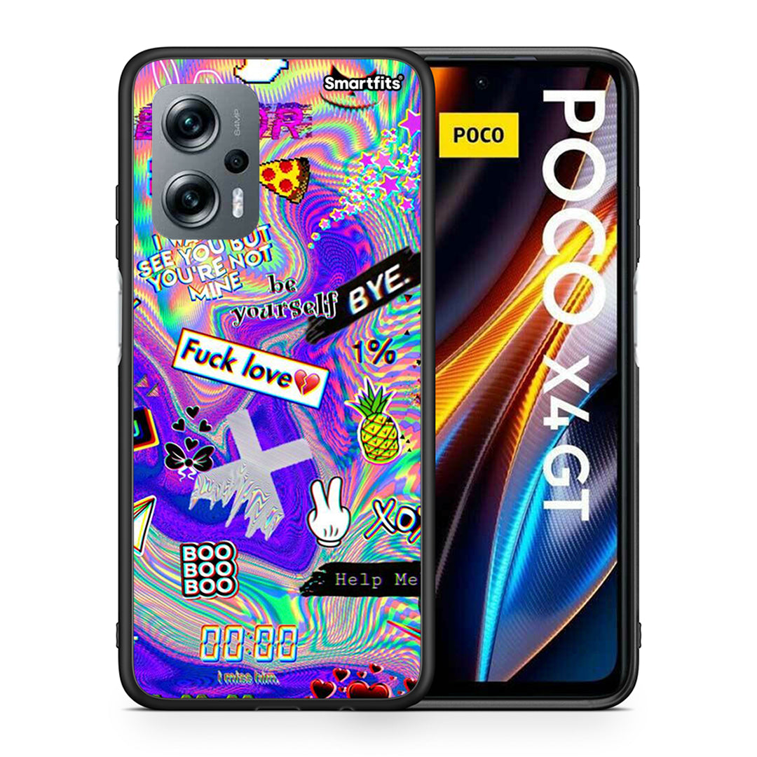 Θήκη Xiaomi Poco X4 GT Game Over από τη Smartfits με σχέδιο στο πίσω μέρος και μαύρο περίβλημα | Xiaomi Poco X4 GT Game Over case with colorful back and black bezels