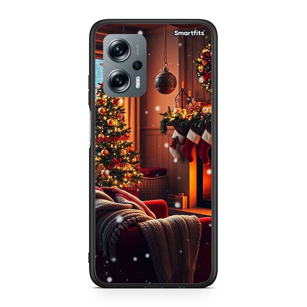 Xiaomi Poco X4 GT Home For Christmas θήκη από τη Smartfits με σχέδιο στο πίσω μέρος και μαύρο περίβλημα | Smartphone case with colorful back and black bezels by Smartfits